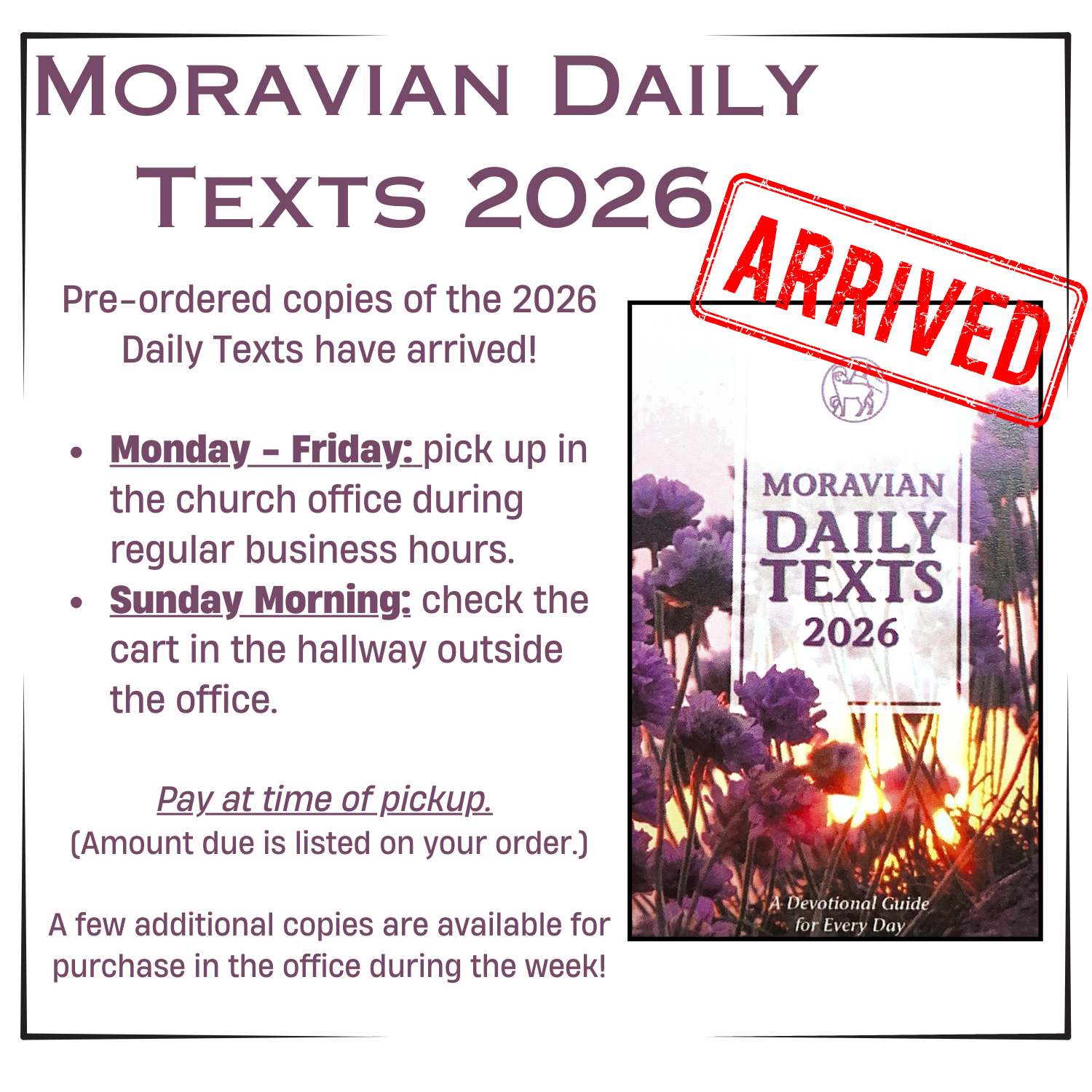 HTH-Order ARRIVED.1 2026 Daily Text_ (5 x 5 in)