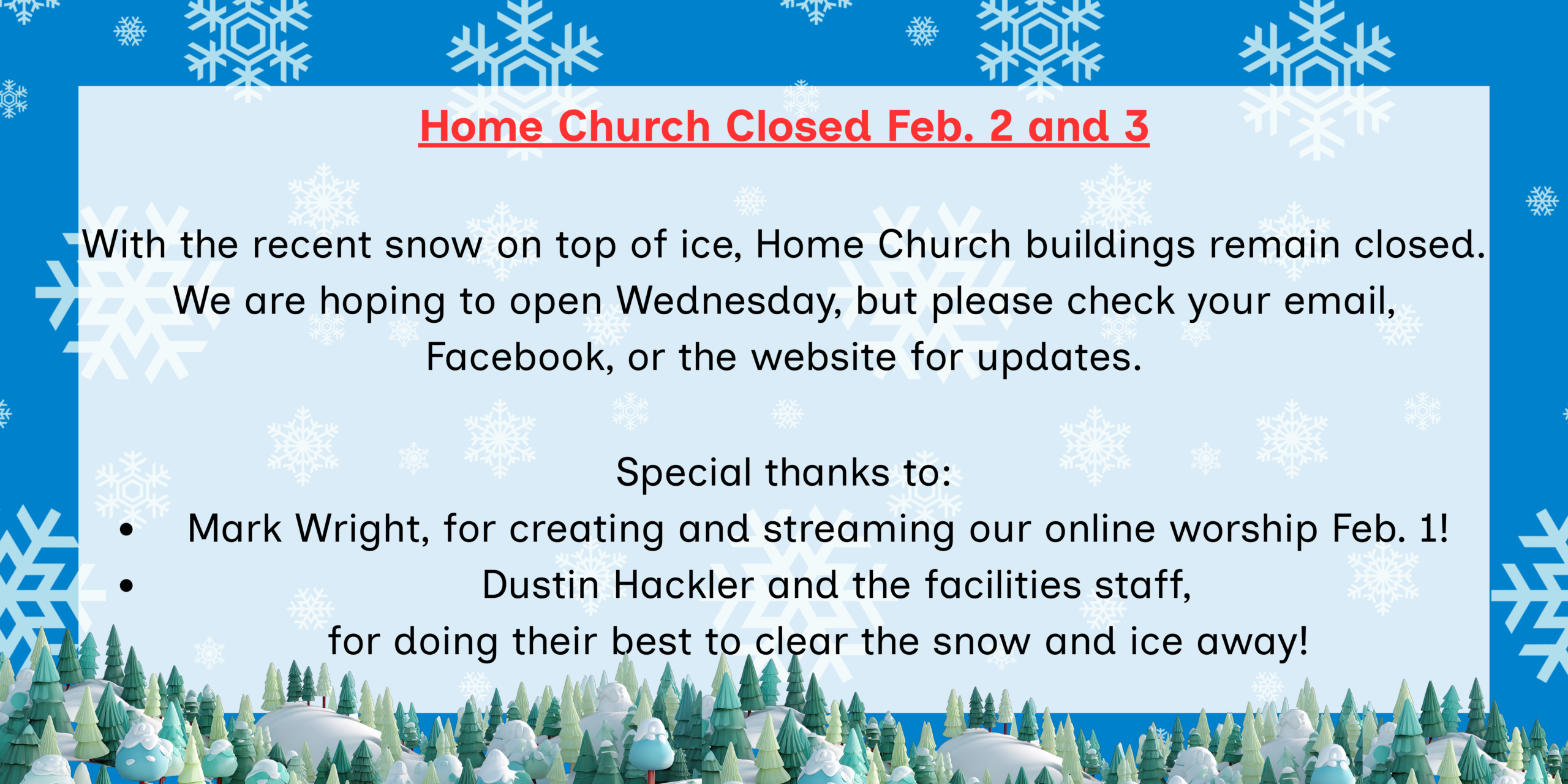 Copy of Copy of Copy of church closed